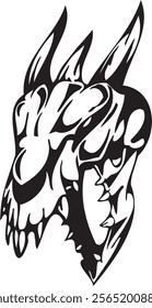 Skull Head clip art illustration vector streetwear element tattoo sticker 