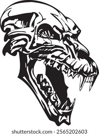 Skull Head clip art illustration vector streetwear element tattoo sticker 
