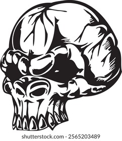 Skull Head clip art illustration vector streetwear element tattoo sticker 