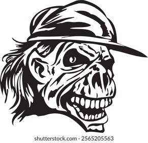 Skull Head clip art illustration vector streetwear element tattoo sticker 