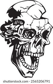 Skull Head clip art illustration vector streetwear element tattoo sticker 