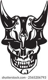 Skull Head clip art illustration vector streetwear element tattoo sticker 