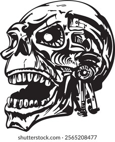 Skull Head clip art illustration vector streetwear element tattoo sticker 