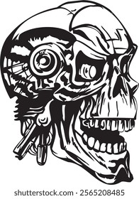 Skull Head clip art illustration vector streetwear element tattoo sticker 