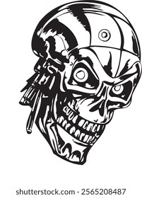 Skull Head clip art illustration vector streetwear element tattoo sticker 