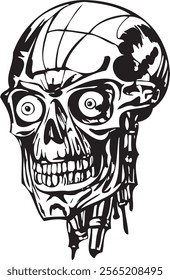 Skull Head clip art illustration vector streetwear element tattoo sticker 