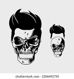 Skull Head With Cool Hairstyle