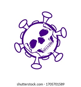 skull head coronavirus vector illustration