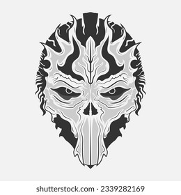 Skull Head Creepy Illustration Vector Simple