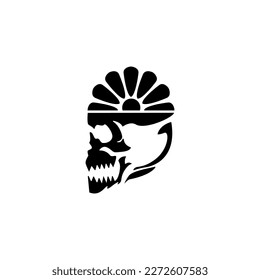 Skull head with crown icon. Skull head with crown vector icon