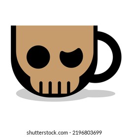 skull head cup logo. simple skull logo design
