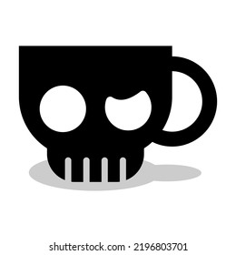 skull head cup logo. simple skull logo design