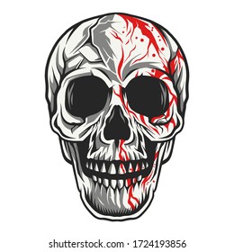 Schädelkopf-Dace, Vektorgrafik, Blutztropfdesign