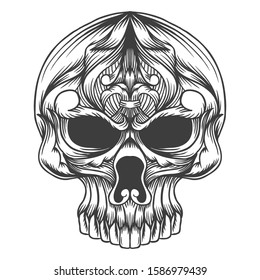 skull head decoration vector illustration for your company or brand