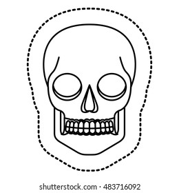 Skull head design. Death and dark culture theme. Isolated image. Vector illustration