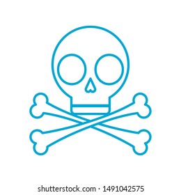 Skull head design, Death horror tattoo decoration dark and culture theme Vector illustration