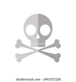 Skull head design, Death horror tattoo decoration dark and culture theme Vector illustration
