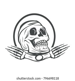 Skull head design vector and illustration