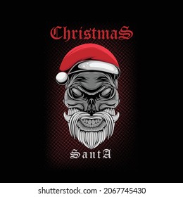 skull head design with a very cool Christmas style you can use for t-shirt designs and others