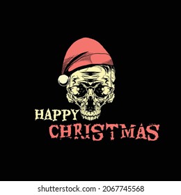 skull head design with a very cool Christmas style you can use for t-shirt designs and others