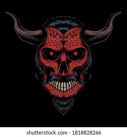 Skull head devil  vector illustration for your company or brand