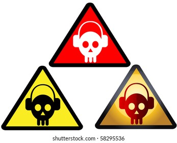 Skull head DJ icons