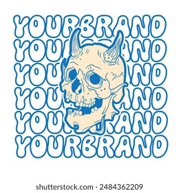 skull head drawing isolated design