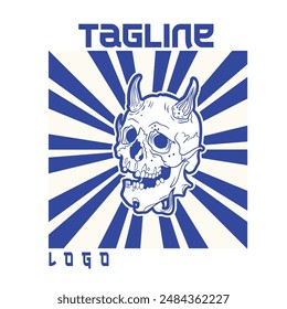 skull head drawing isolated design