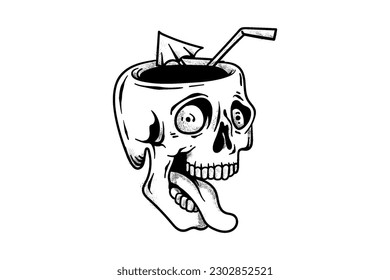 Skull head drawing vector design ideas