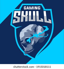 Skull head esport game logo design