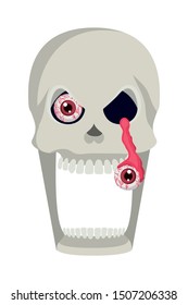 skull head with eye out halloween