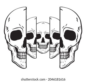 Skull Head Face Off Design Elements Set