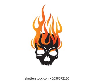 Skull head in fire