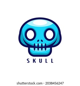 Cabeza de cráneo con vector de diseño de estilo plano