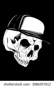 Skull and head gear vector illustration
