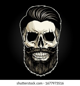 skull head gentleman vector illustration