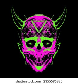 the skull head glow in the dark illustration vector