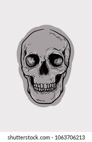 skull head hand drawn