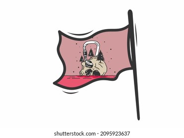 skull head hanging on carabiner design