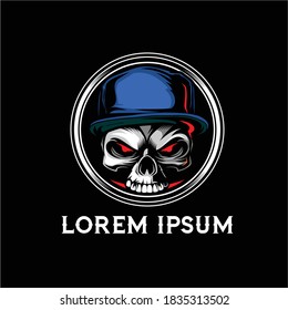 skull head with hat cartoon character
