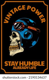 skull head with helm on card illustration