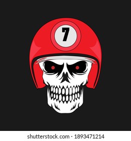 Skull Head With Helmet Vector