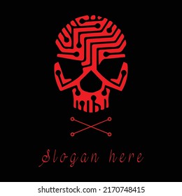 Skull Head horror skeleton death bone halloween ghost sign vector tatto 