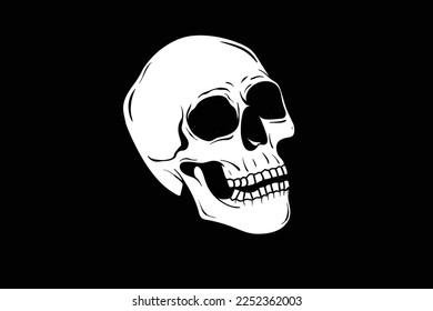 Skull Head human design element black and white 
