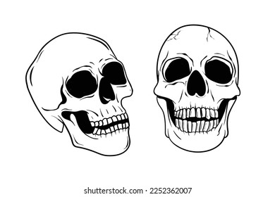 Skull Head human design element collection 