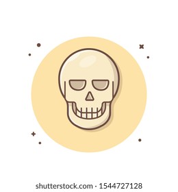 Skull Head Icon Concept White Isolated. Flat Cartoon Style Suitable for Web Landing Page, Banner, Sticker, Background