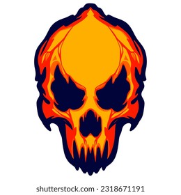 Skull head illustration art design 