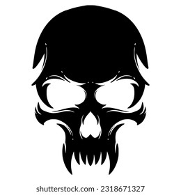 Skull head illustration art design 