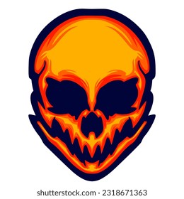 Skull head illustration art design 