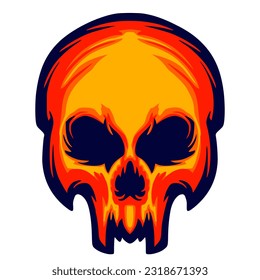 Skull head illustration art design 